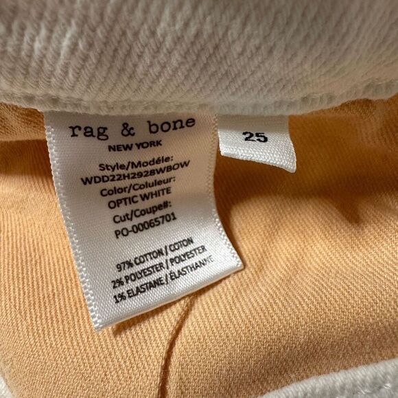 Rag & Bone Peyton Mid-rise Bootcut Jeans 25 Optic White - Picture 10 of 11